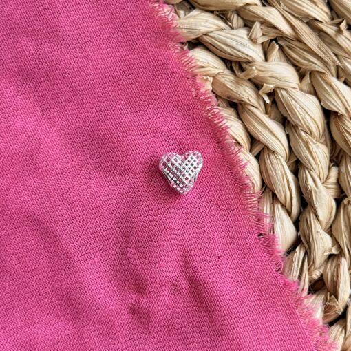 Separador Coração Vazado 3D de Prata