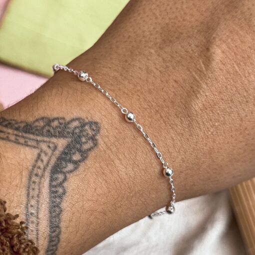 Pulseira Bolinhas de Prata M5