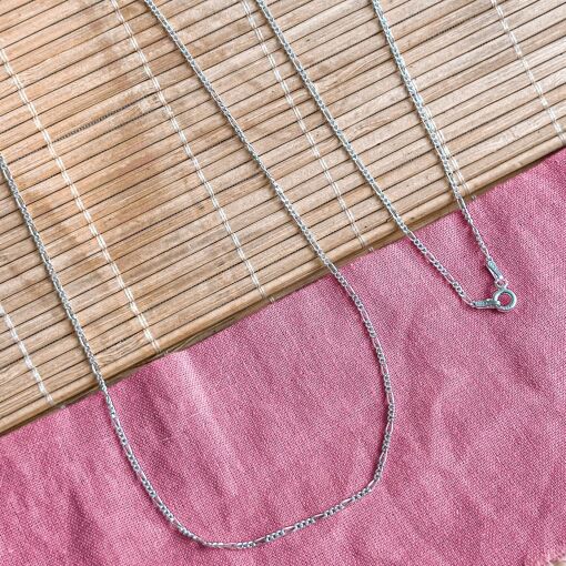 Corrente de Prata Italiana em Malha 3x1 1,3mm 70cm