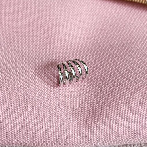 Brinco de Pressão 5 Tiras de Prata