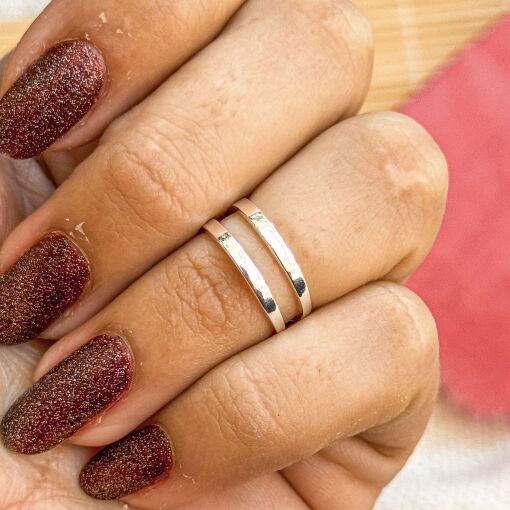 Anel Falange Duplo de Prata