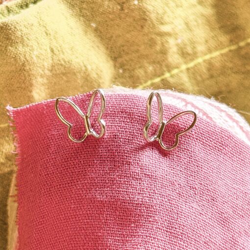 Brinco Borboleta Vazada de Prata