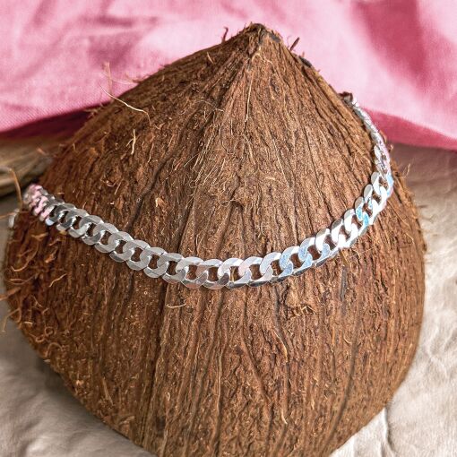 Pulseira de Prata Italiana em Malha Groumet 5,7mm