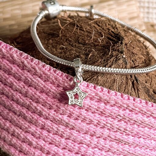 Berloque Estrela com Zirconia de Prata