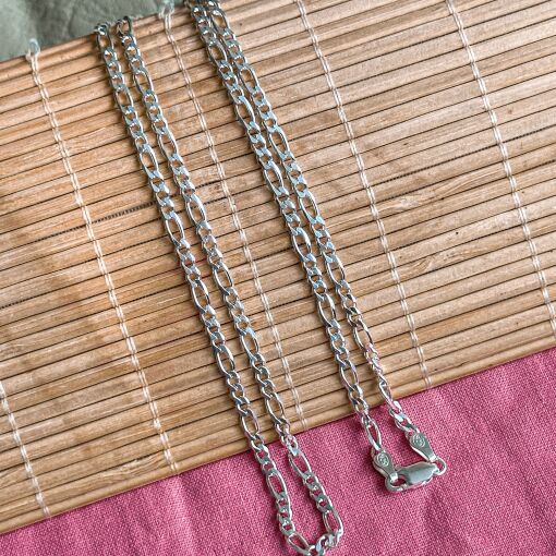 Corrente de Prata em Malha 3x1 3mm 60cm