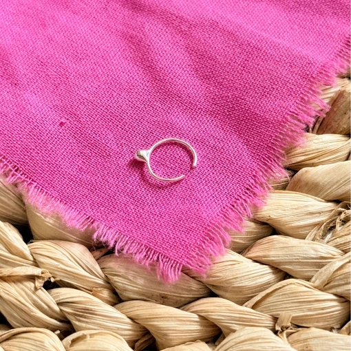 Piercing de Prata Argolinha com Pingo 1cm