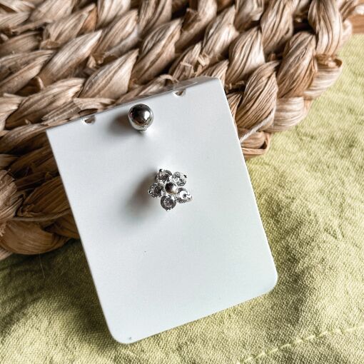 Piercing de Prata com Florzinha em Zirconia M2