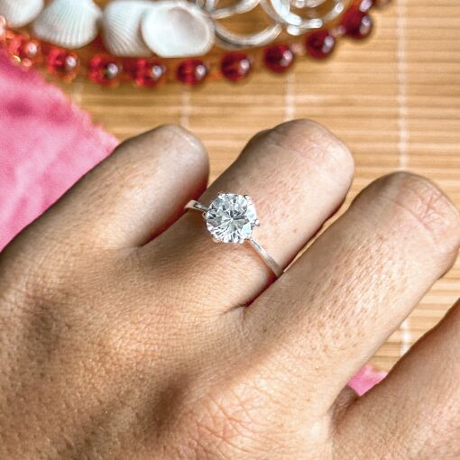 Anel Solitario de Prata M4