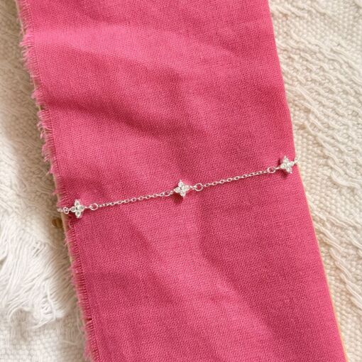 Pulseira Florzinhas com Zirconias de Prata