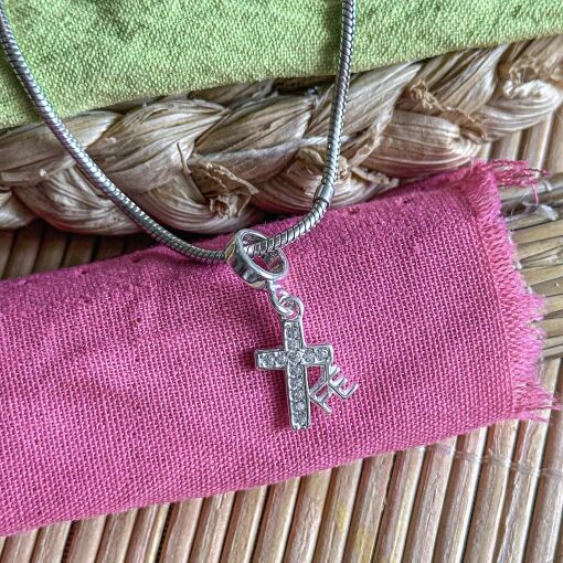 Berloque Cruz e Fé de Prata