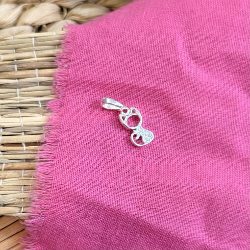 Pingente Gatinho com Zirconias de Prata