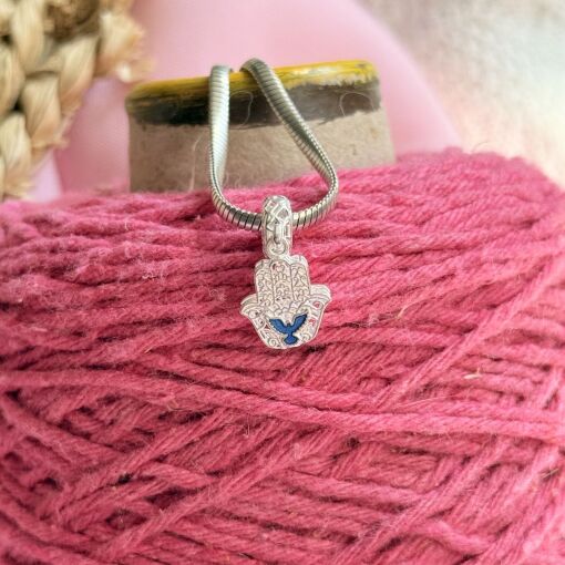 Berloque Mão Hamsa 3D de Prata