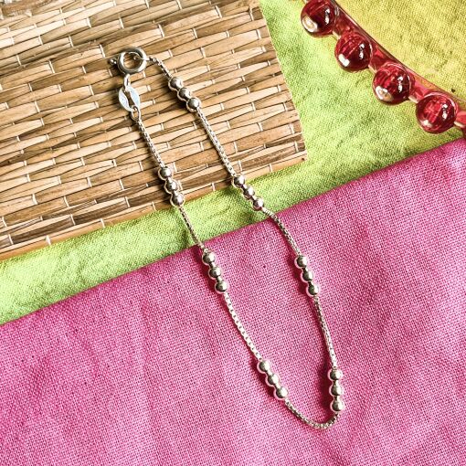 Pulseira com Bolinhas de Prata