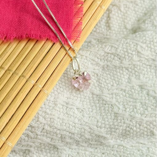 Conjunto Coração Zirconia Rosa de Prata