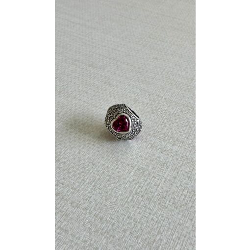 BERLOQUE ZIRCONIA CORACAO ROSA