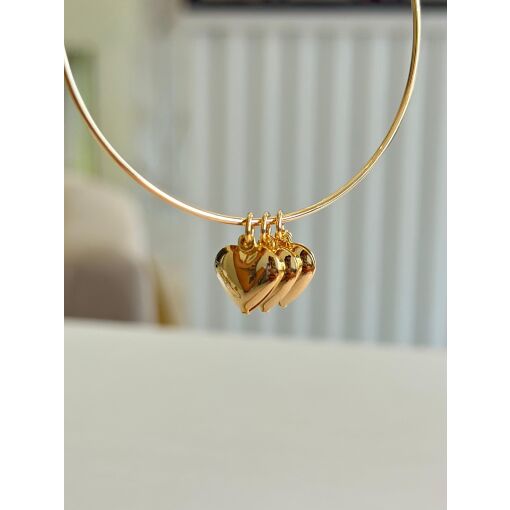 BRACELETE TRES CORACOES DOURADO