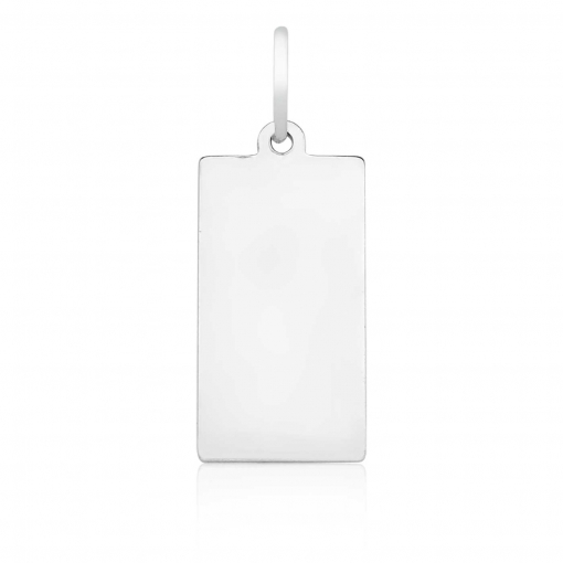 Pingente de prata placa retangular maior lisa