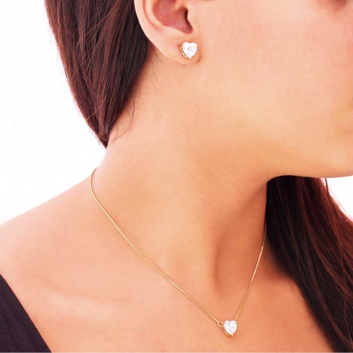 Conjunto com zircônia de coração