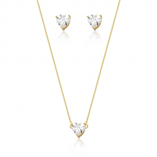 Conjunto com zircônia de coração