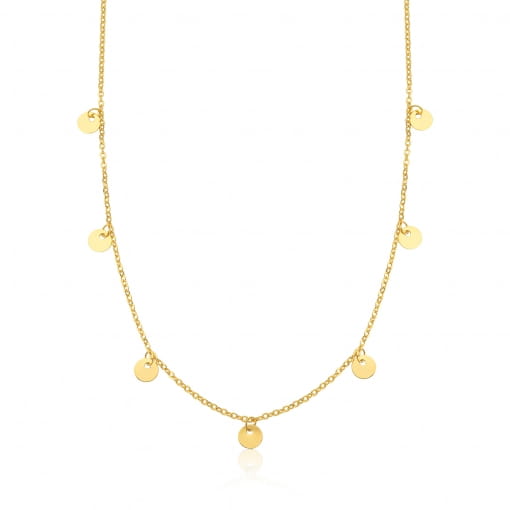 Gargantilha choker com pingentes de círculos lisos