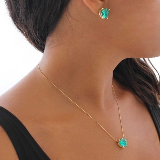 Conjunto de pedra de coração