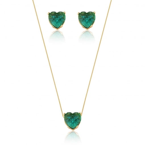 Conjunto de pedra de coração