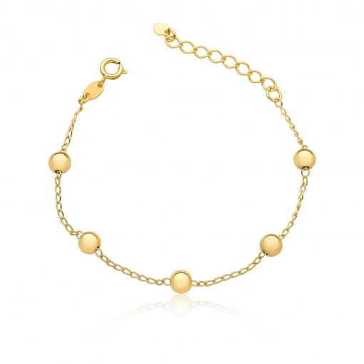 Pulseira de bolas lisas na corrente tradicional