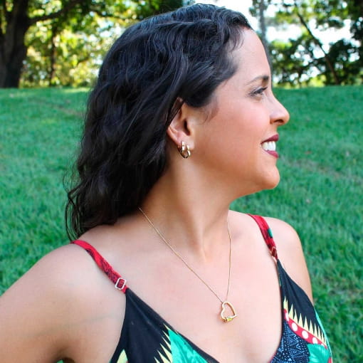 Pingente de coração liso com abotoador de enroscar