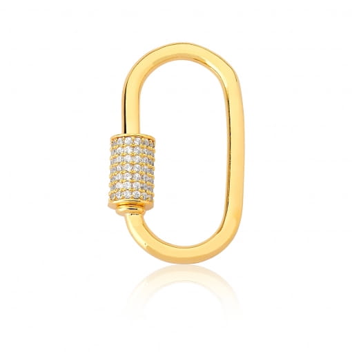 Pingente oval com abotoador de micro zircônias