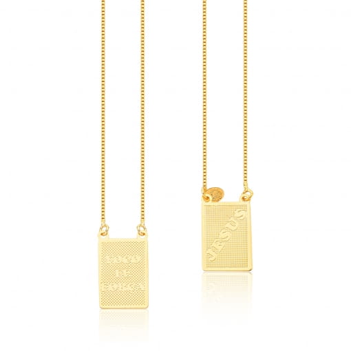 Escapulário foco fé força corrente veneziana