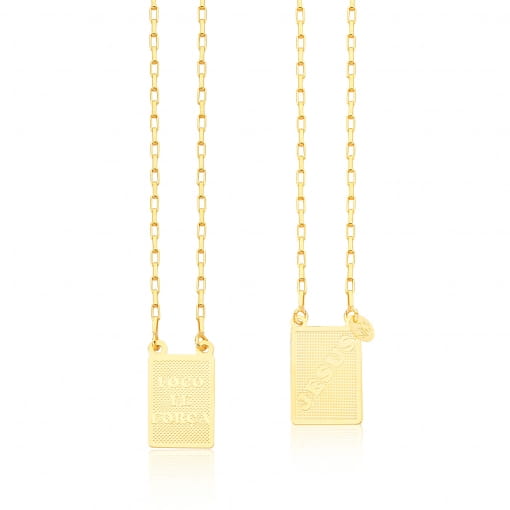 Escapulário foco fé força corrente de elo cadeado