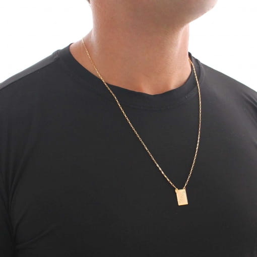 Escapulário foco fé força corrente de elo cadeado