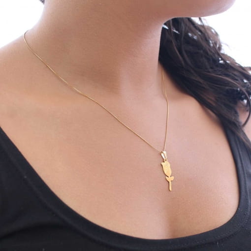 Pingente de botão de rosa