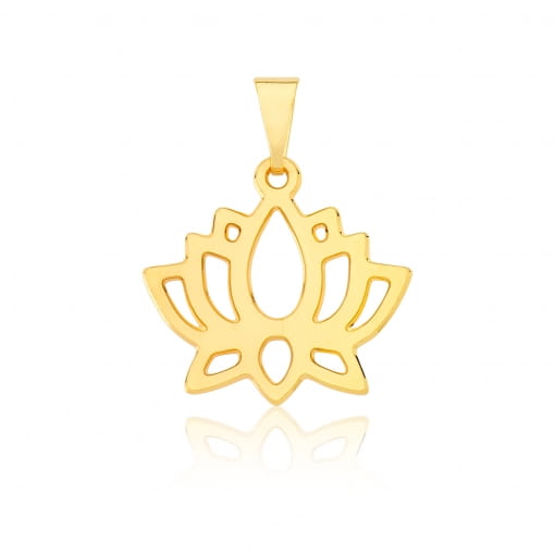 Pingente de flor de lótus lisa e vazada