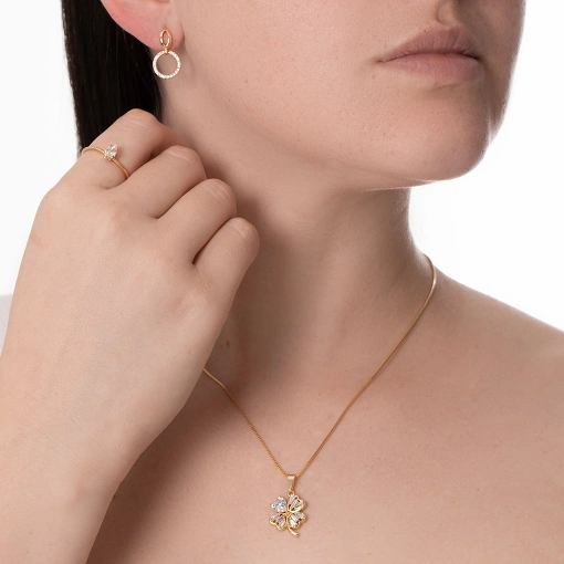 Anel folheado estilo solitário zircônia formato gota e regulável