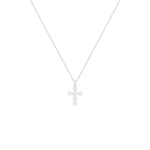 COLAR VENEZIANA COM CRUZ CRAVADA EM FLOR REDONDA