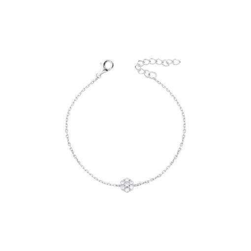 PULSEIRA TRES FLORES SEIS PETALAS PENDURADAS