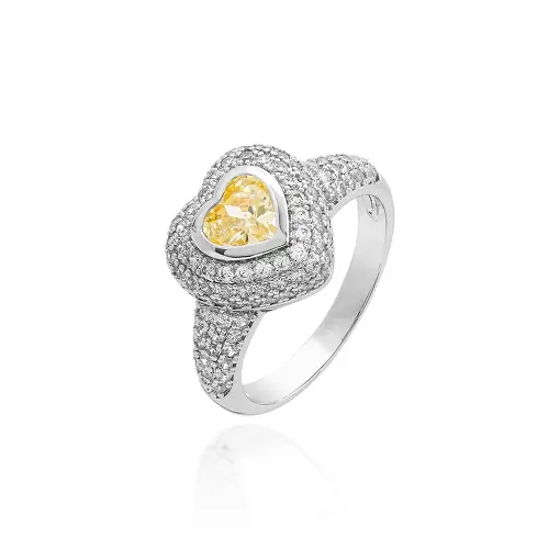 ANEL MEIA CRAVACAO CORACAO 4X7 MM CRAVACAO INGLESA NO MEIO CRAVA