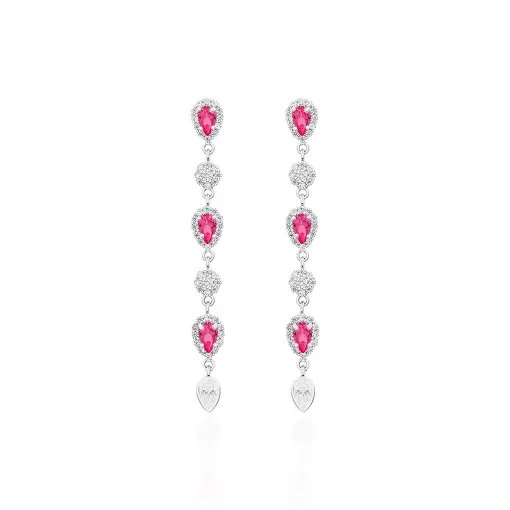 BRINCO PENDURADO DE GOTA INVERTIDA CRAVACAO INTERCALANDO COM PON