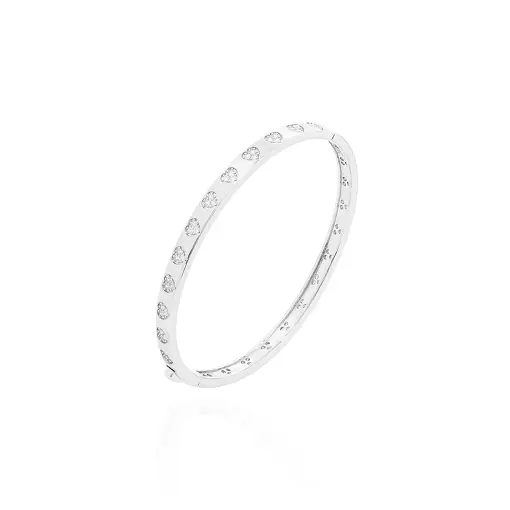 BRACELETE LISO CORACOES CRAVEJADOS