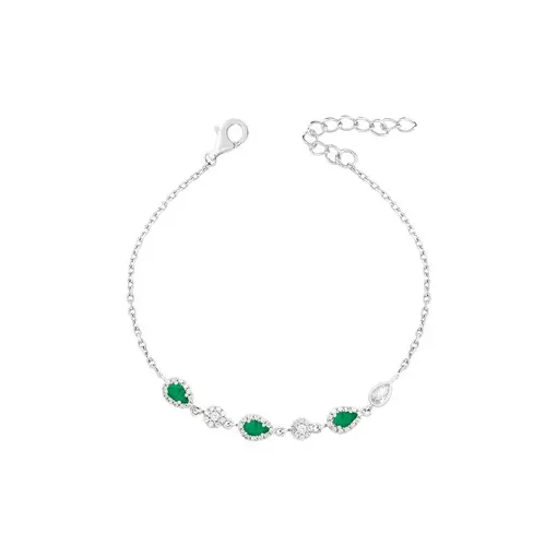 PULSEIRA ELOS PORTUGUESES COM 3 GOTAS CRAVEJADAS R FLORES CRAVEJ