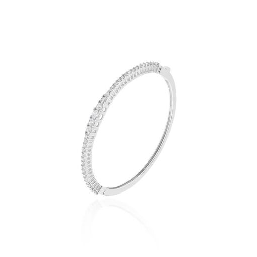 BRACELETE COM MEIA CRAVACAO ZIRCONIAS DECRESCENTES
