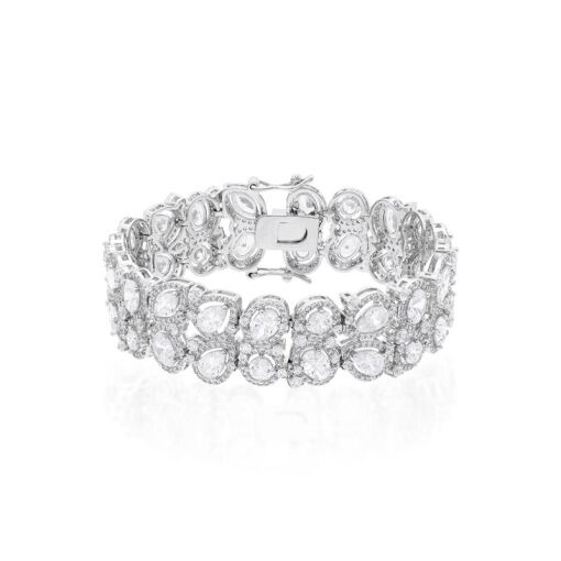 PULSEIRA ESTILO RIVIERA COM PEDRAS DE 3MM EM VARIOS FORMATOS COL