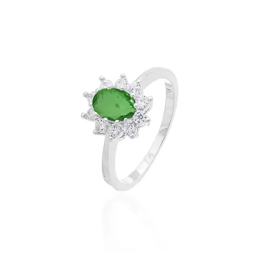 ANEL OVAL 5X8MM CRAVACAO PRINCESA EM VOLTA