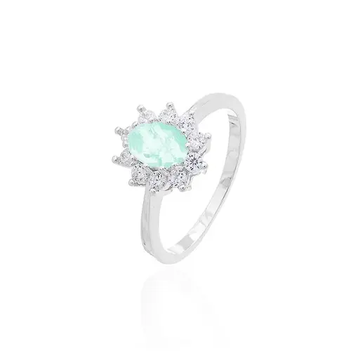ANEL OVAL 5X8MM CRAVACAO PRINCESA EM VOLTA