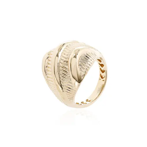 ANEL REDONDO INTERCALANDO LISO E ESTILO CROISSANT