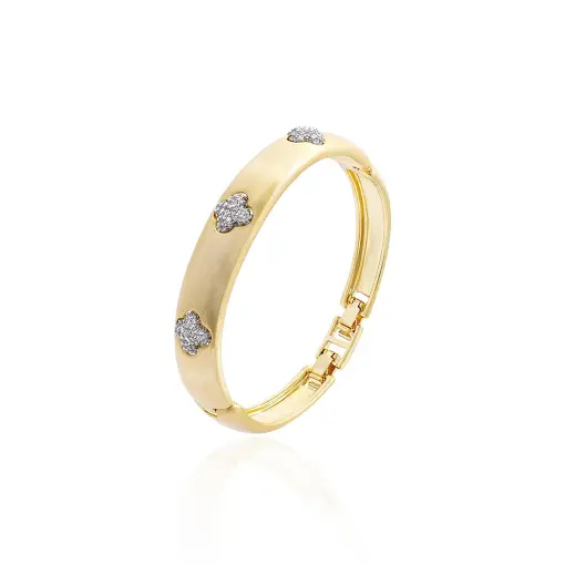 BRACELETE  COM TRES TREVOS CRAVEJADOS