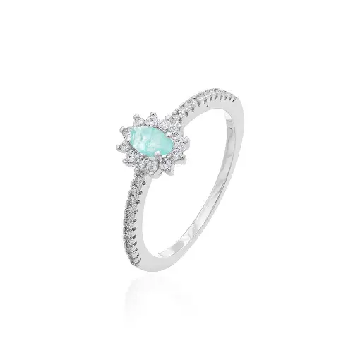 ANEL MEIA CRAVACAO OVAL 3X5MM VAZADO CRAVACAO PRINCESA EM VOLTA