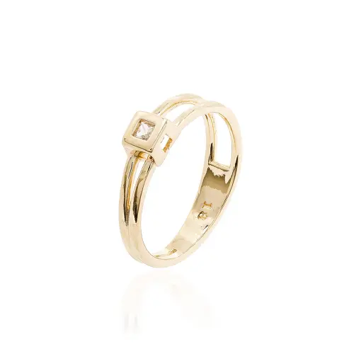 ANEL LISO UM LADO ABERTO QUADRADO CENTRAL 2, MM BORDA LISA