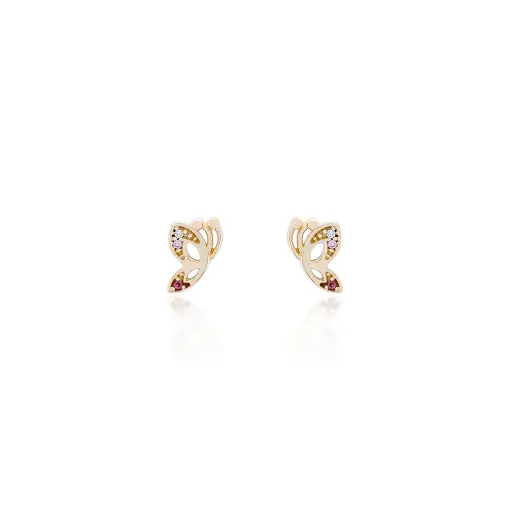 BRINCO MEIA BORBOLETA COM TRES PONTOS DE LUZ NAS ASAS